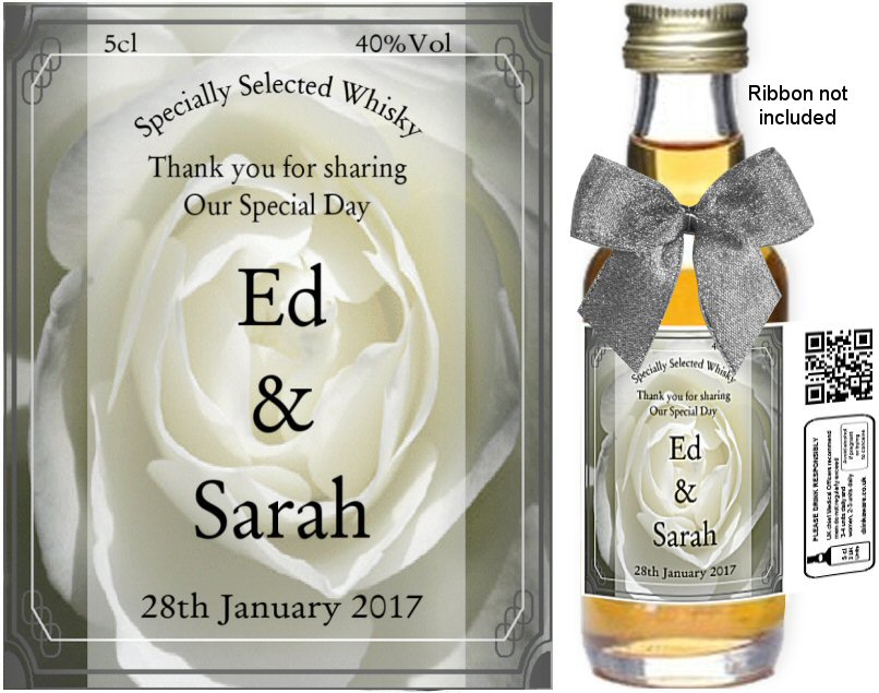 Personalised Alcohol Miniatures Wedding Favour Label 02 Just A